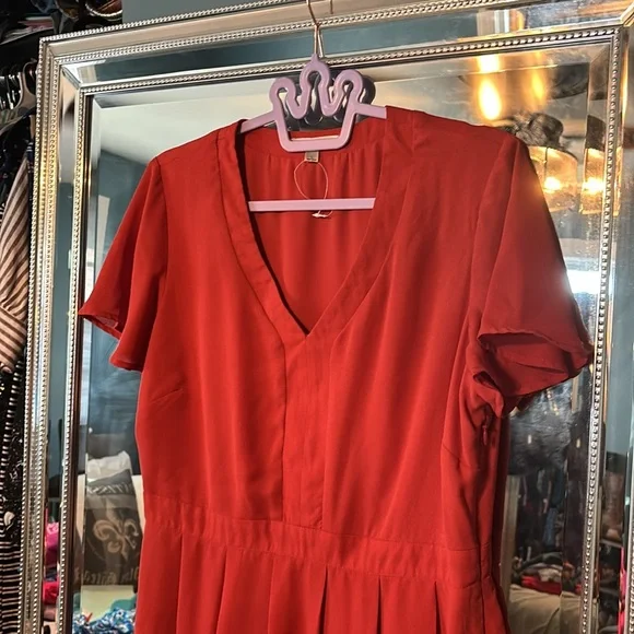 DE Collection orange/red Midi Dress - Picture 2 of 4